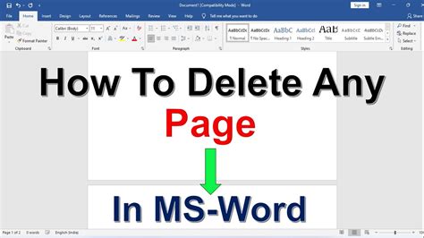 how to delete page from ms word document