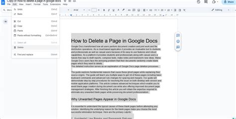 How To Delete Pages Google Docs