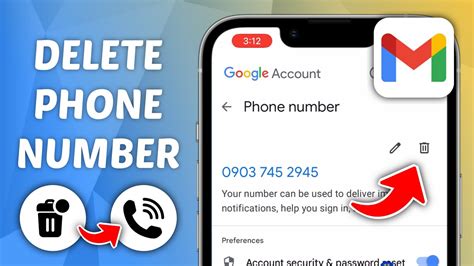 how to delete phone number from email