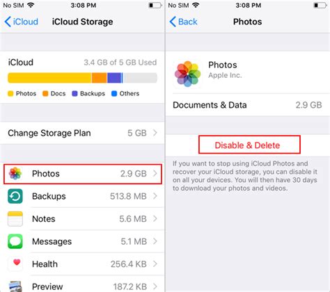 how to delete photos from iphone and not icloud