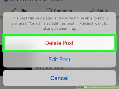 how to delete post from facebook on android