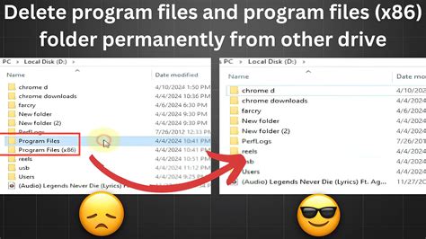 how to delete program files from d drive