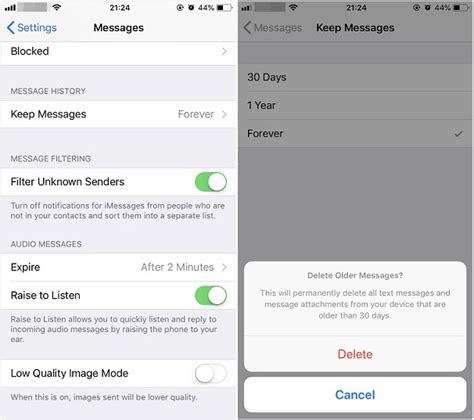 how to delete read messages on iphone