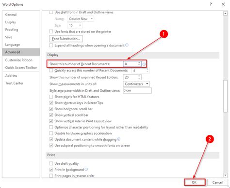 how to delete recent documents in word
