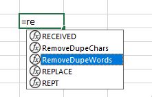 how to delete repetitive words in excel