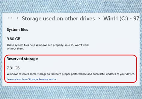 how to delete reserved storage
