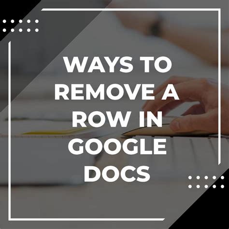 how to delete row in google docs with keyboard