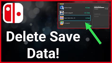 how to delete saved data on switch game