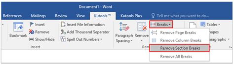 how to delete section page break in word mac