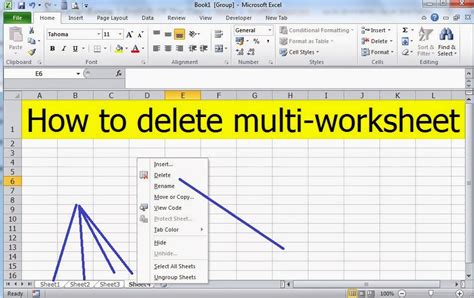 how to delete sheet in excel shortcut