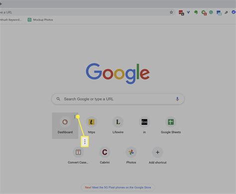 how to delete shortcuts on chrome