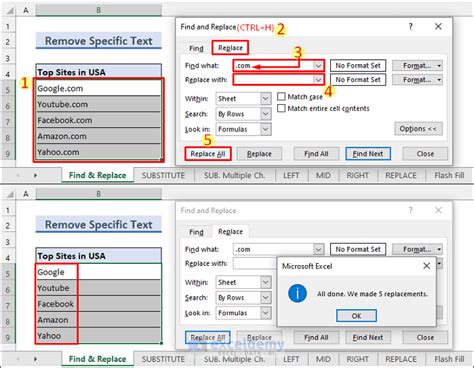 how to delete specific text from a cell in excel