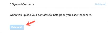 how to delete synced contacts on instagram