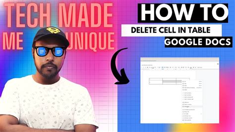 how to delete table cell in google docs
