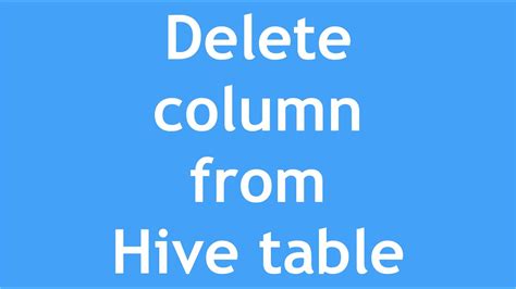 How To Delete Table Content In Hive