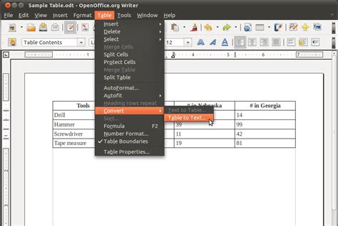 How To Delete Table In Apache Openoffice
