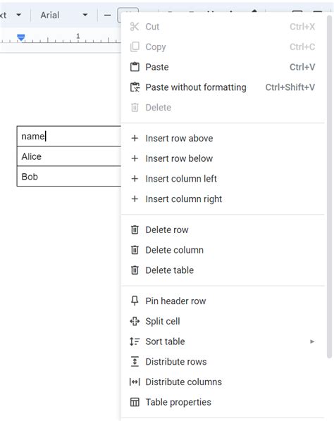 how to delete table in google docs using phone