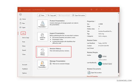 how to delete version history in slides