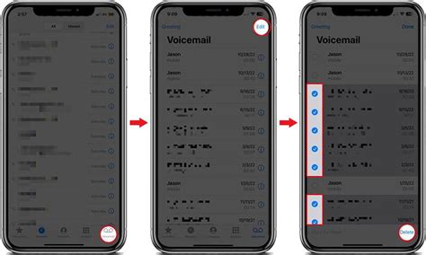 how to delete voicemail message on iphone