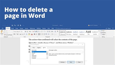 how to delete word pages in windows