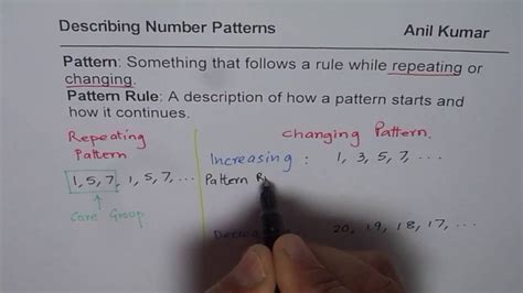 how to describe a number pattern in words