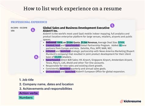 how to describe work experience in interview sample answer