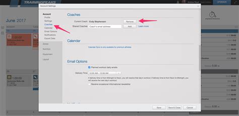 how to detach a trainingpeaks coach