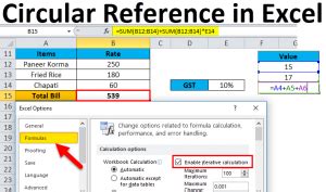 how to detect circular formula in excel