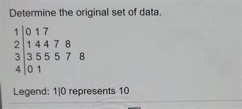 How To Determine Original Set Of Data