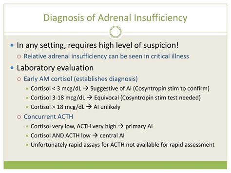 how to diagnosis adrenal insufficiency