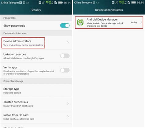 how to disable android device manager
