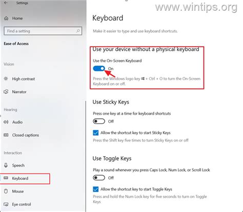 how to disable automatic on screen keyboard windows 10