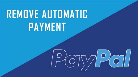 how to disable automatic payments paypal