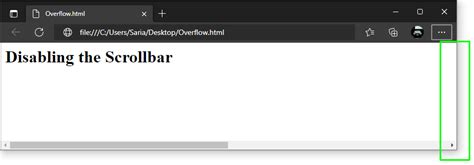How To Disable Browser Vertical Scrollbar In Html