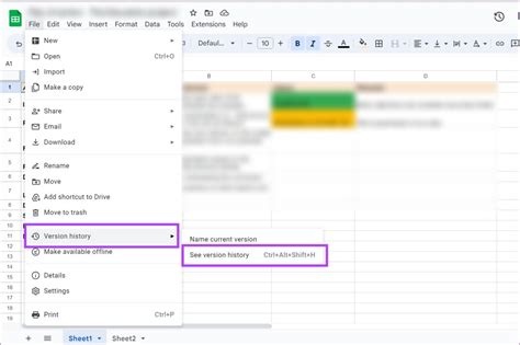 how to disable edit history in google sheets