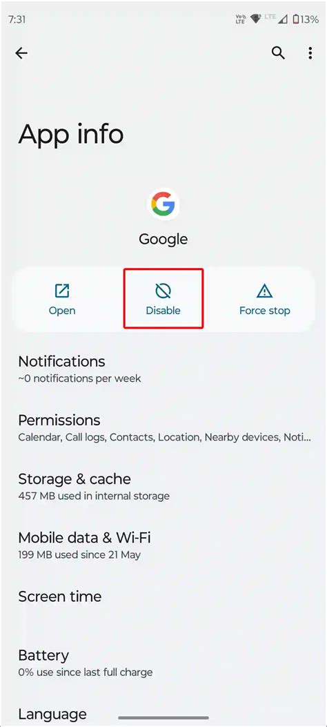 how to disable google apps on android phone