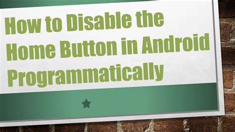 how to disable home button in android programmatically