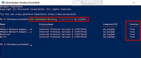 how to disable ipv6 in windows using powershell