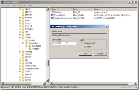 how to disable ipv6 on windows server core