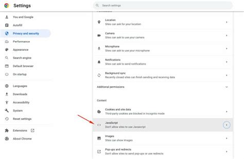 how to disable javascript in chrome ios