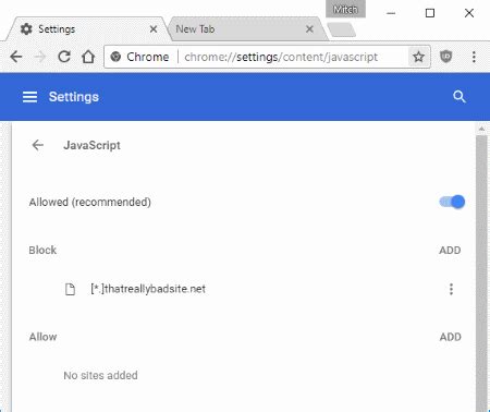 how to disable javascript in chrome mac