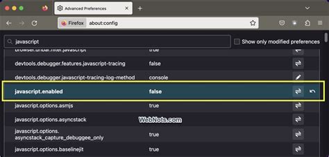 how to disable javascript in firefox browser
