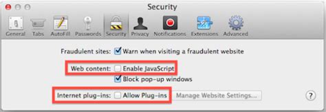 how to disable javascript on mac