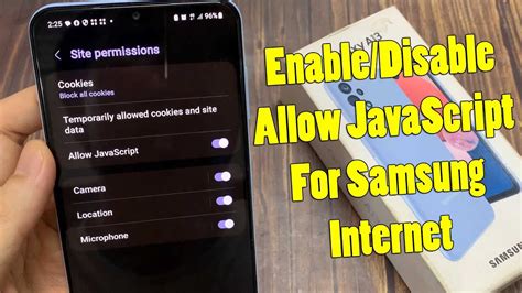 how to disable javascript on samsung internet