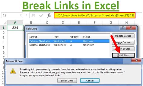how to disable links in excel workbook