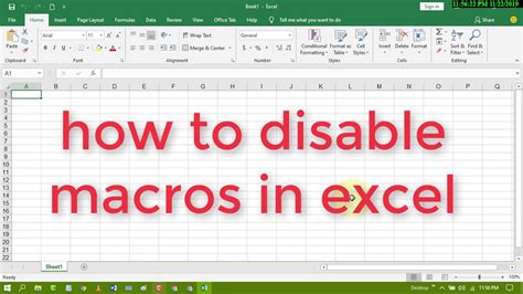 how to disable macro in excel sheet