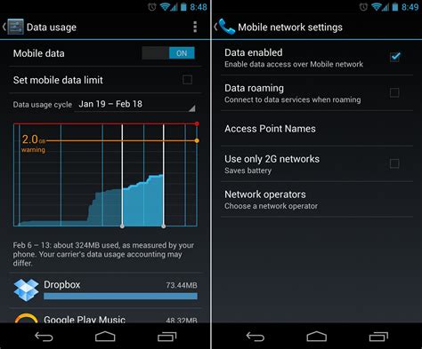 how to disable mobile data usage on android