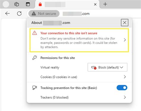 how to disable not secure in edge