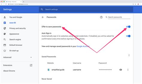 how to disable password in chrome