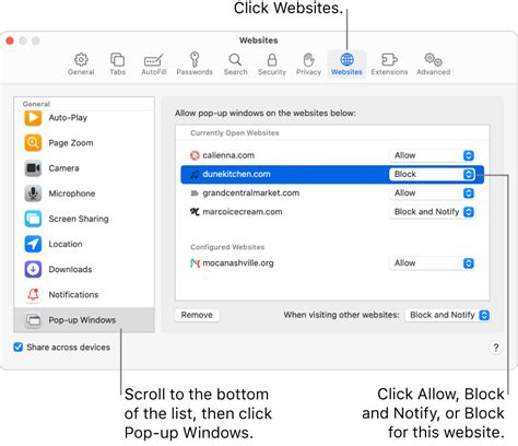 how to disable pop up blocker in web browser